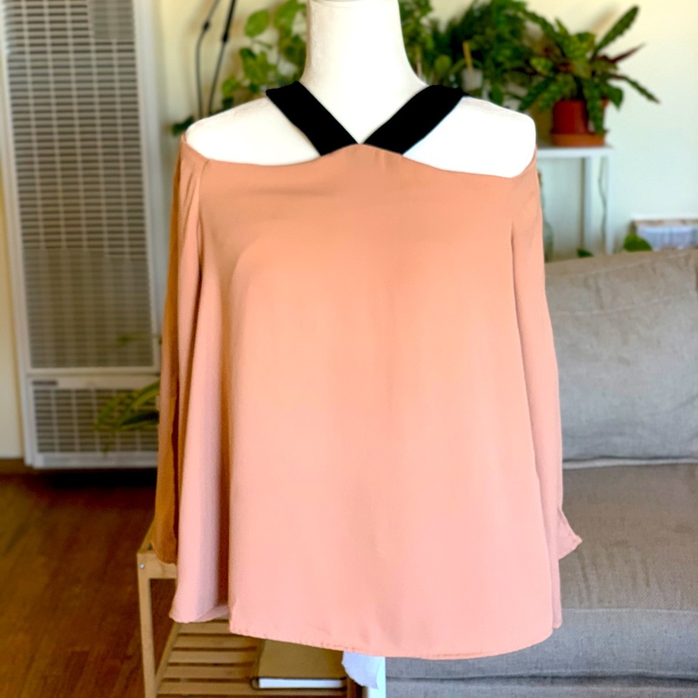 Unique off shoulder top with split sleeves